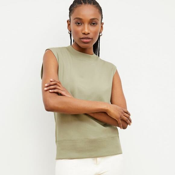 M.M. Lafleur NWT The Toni Top - Light French Terry Tank Top Laurel Green Size XS - Picture 3 of 11